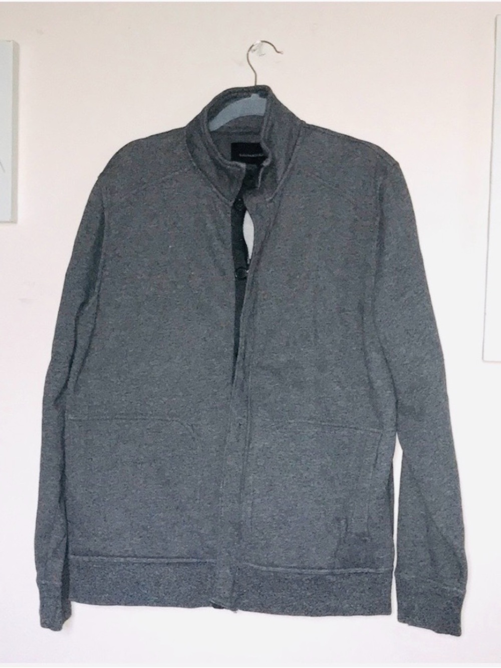 Banana Republic Men’s grey fleece zip & button up jacket XL